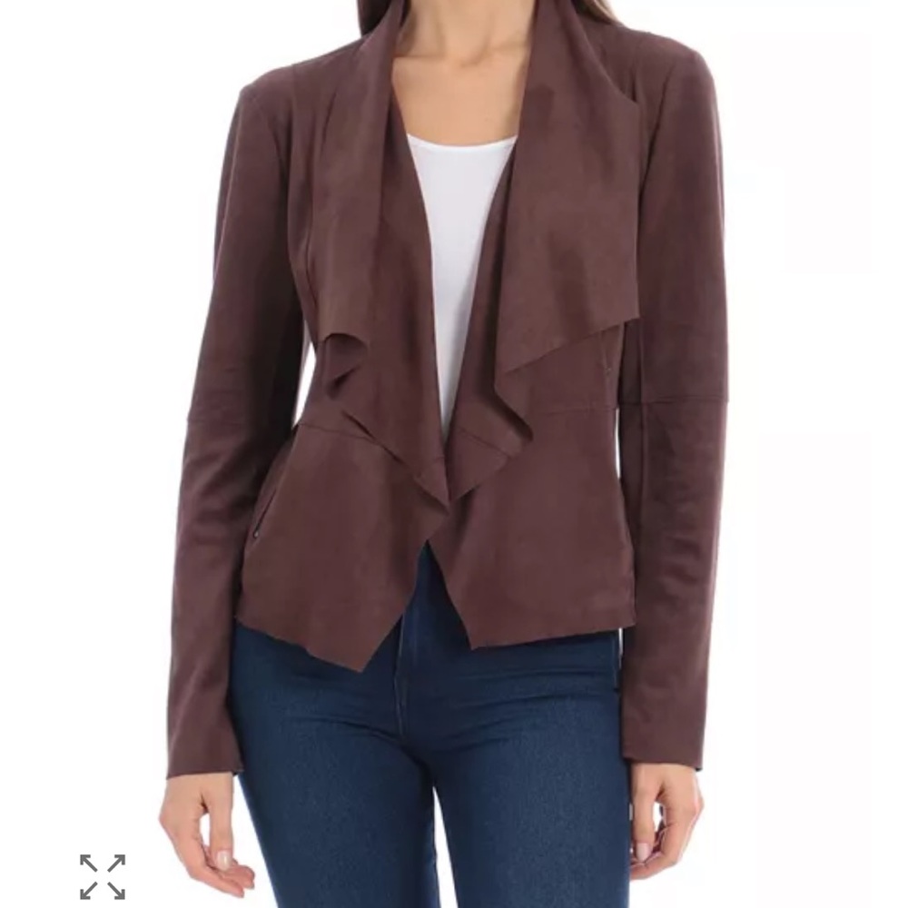 Light Brown Suede Draped Jacket